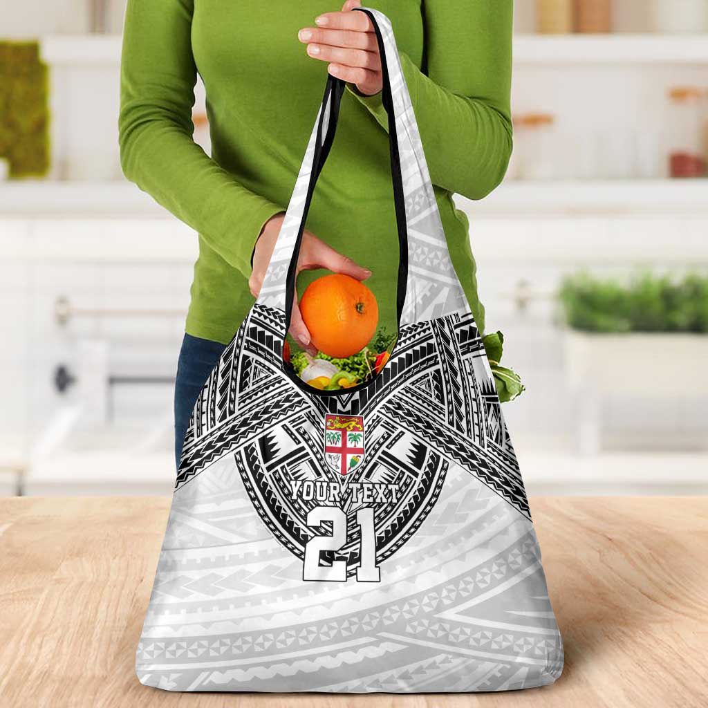 Flying Fijians Pacific Fiji Rugby Custom Grocery Bag Polynesian Pattern