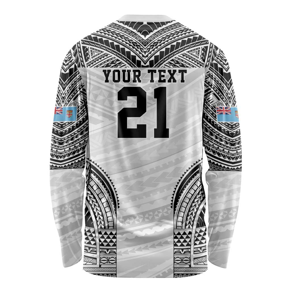 Flying Fijians Pacific Fiji Rugby Custom Long Sleeve Shirt Polynesian Pattern