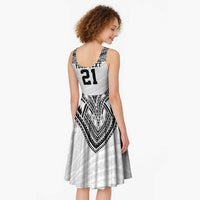 Flying Fijians Pacific Fiji Rugby Custom Midi Dress Polynesian Pattern - Polynesian Pride