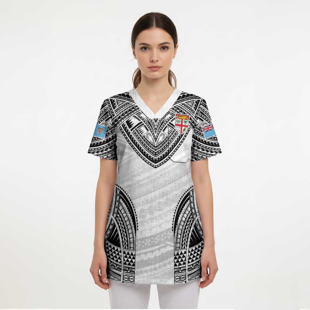 Flying Fijians Pacific Fiji Rugby Custom Scrub Top Polynesian Pattern - Polynesian Pride