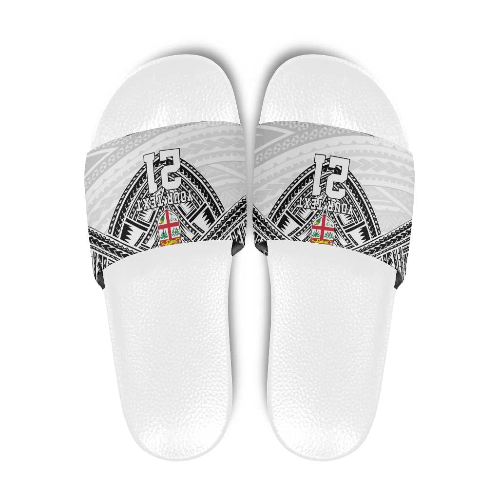 Flying Fijians Pacific Fiji Rugby Custom Slide Sandals Polynesian Pattern - Polynesian Pride