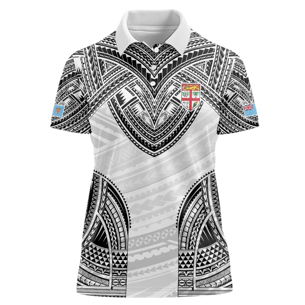 Flying Fijians Pacific Fiji Rugby Custom Women Polo Shirt Polynesian Pattern