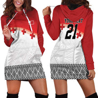 Ikale Tahi Pacific Tonga Rugby Custom Hoodie Dress Tongan Ngatu with Flag Pattern LT9 - Polynesian Pride