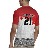 Ikale Tahi Pacific Tonga Rugby Custom Rugby Jersey Tongan Ngatu with Flag Pattern