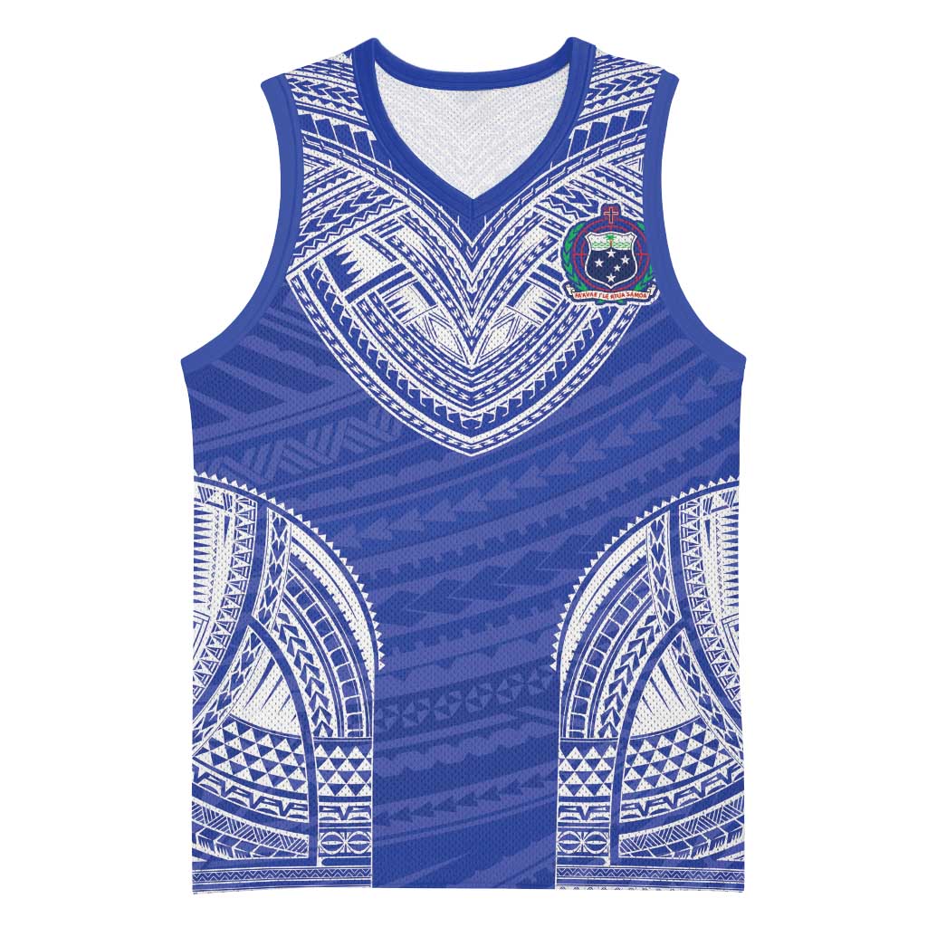 Manu Samoa Pacific Samoa Rugby Custom Basketball Jersey Polynesian Pattern - Polynesian Pride