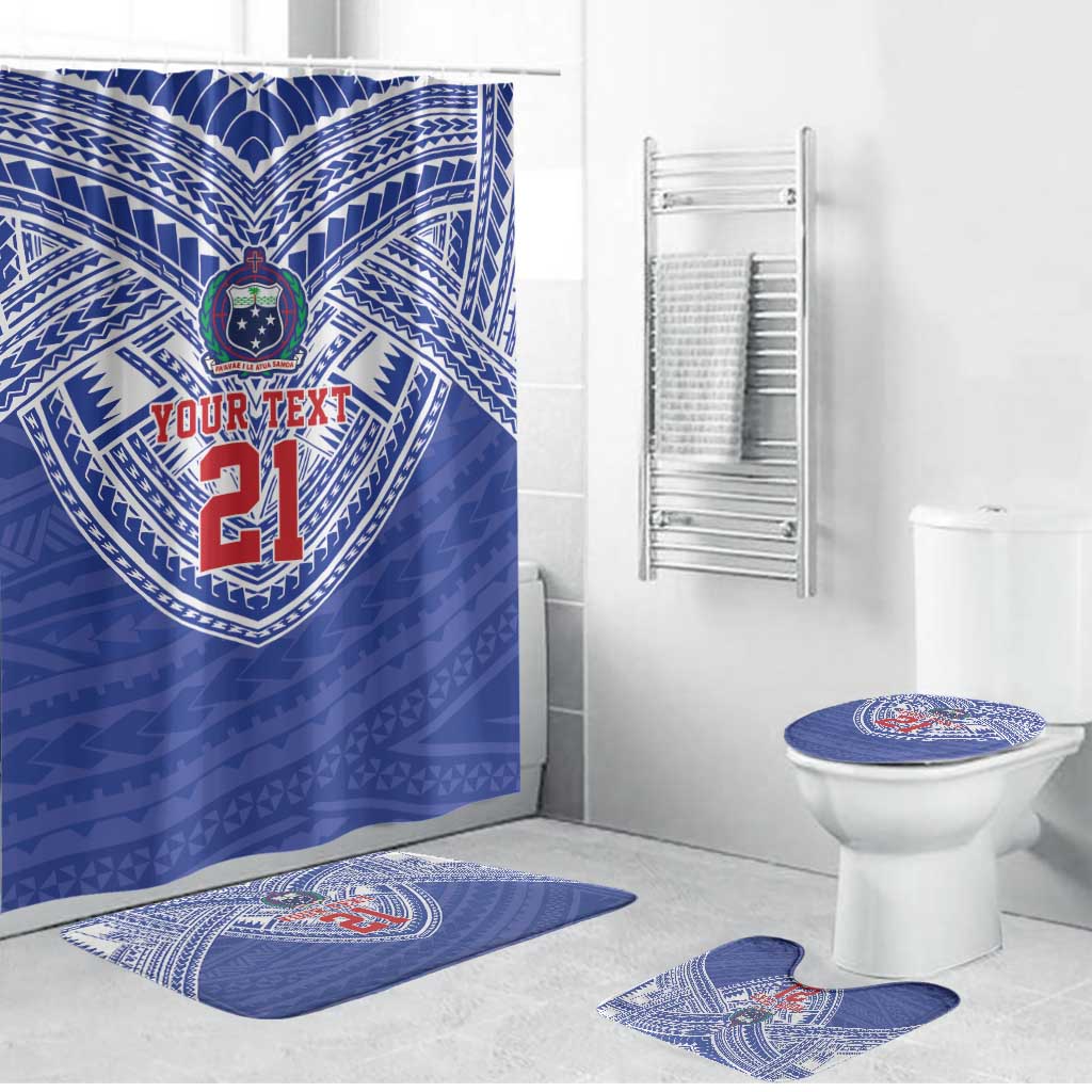 Manu Samoa Pacific Samoa Rugby Custom Bathroom Set Polynesian Pattern LT9 Bathroom Set (4 pcs) Blue - Polynesian Pride