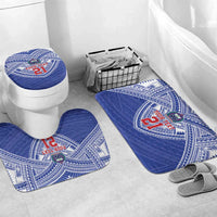 Manu Samoa Pacific Samoa Rugby Custom Bathroom Set Polynesian Pattern LT9 Mat Set Only (3 pcs) One Size Blue - Polynesian Pride