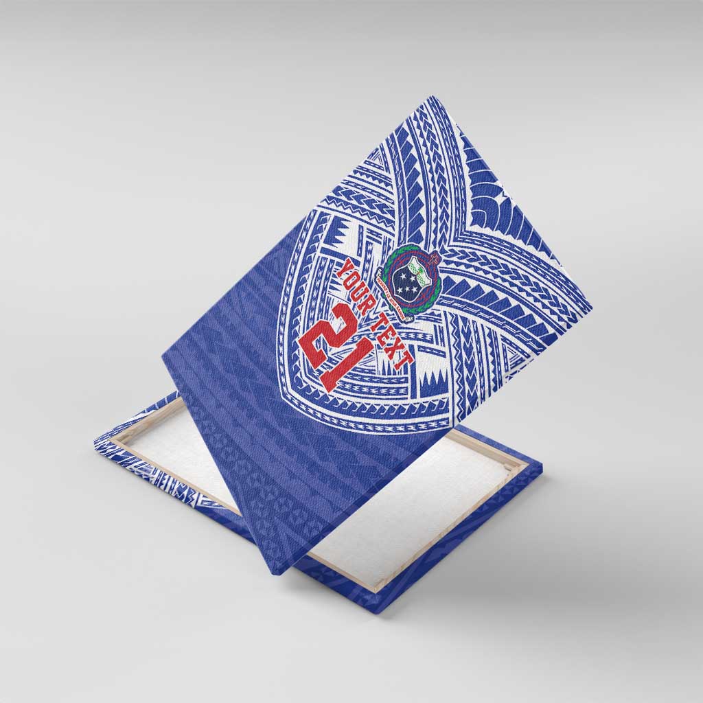 Manu Samoa Pacific Samoa Rugby Custom Canvas Wall Art Polynesian Pattern