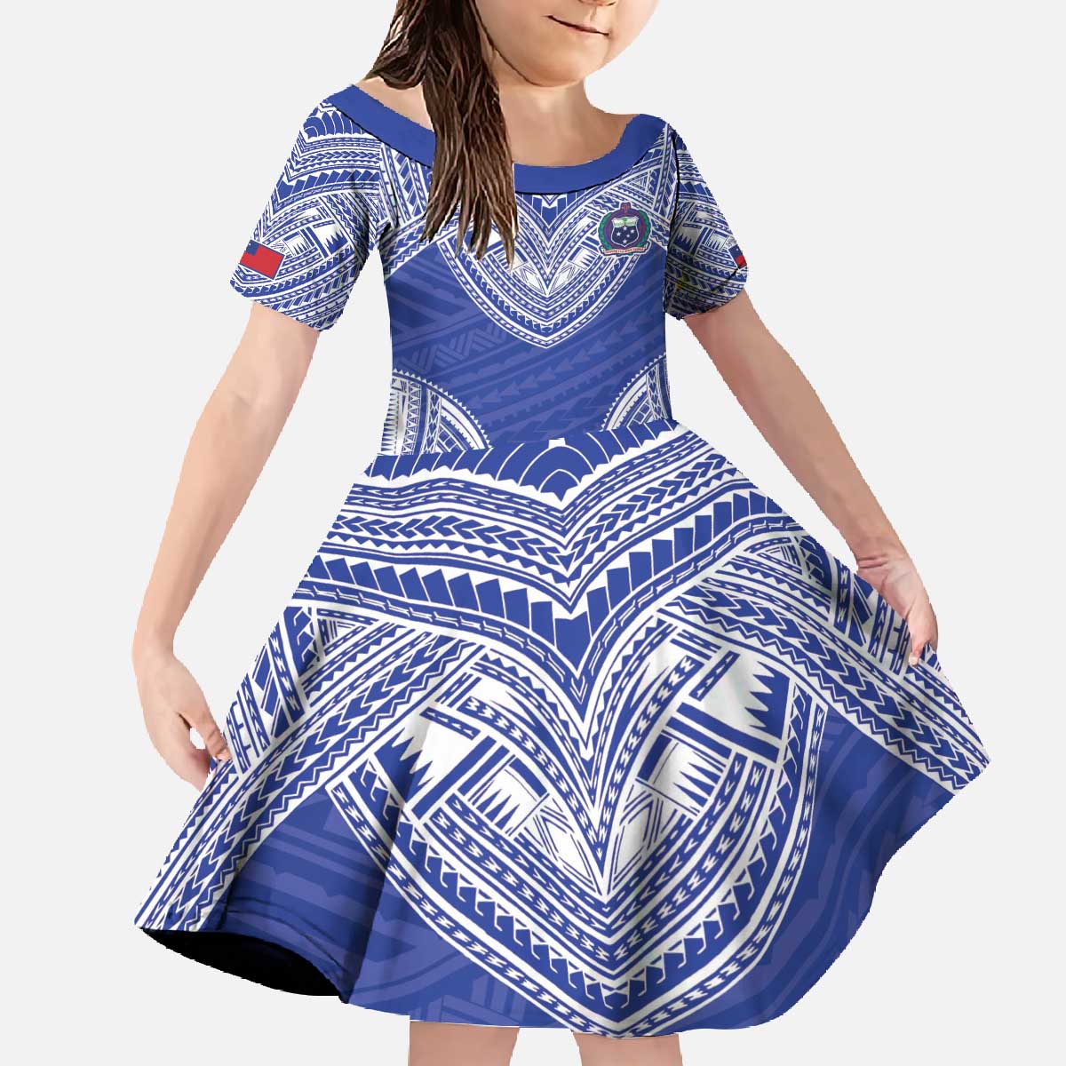 Manu Samoa Pacific Samoa Rugby Custom Family Matching Off The Shoulder Long Sleeve Dress and Hawaiian Shirt Polynesian Pattern