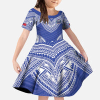 Manu Samoa Pacific Samoa Rugby Custom Family Matching Off The Shoulder Long Sleeve Dress and Hawaiian Shirt Polynesian Pattern