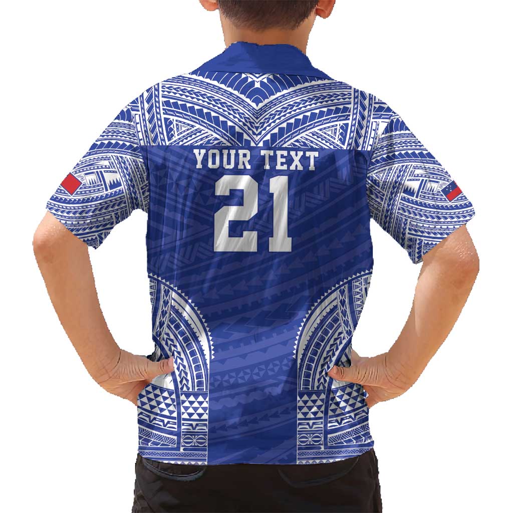 Manu Samoa Pacific Samoa Rugby Custom Family Matching Off Shoulder Maxi Dress and Hawaiian Shirt Polynesian Pattern