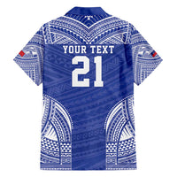 Manu Samoa Pacific Samoa Rugby Custom Family Matching Off Shoulder Maxi Dress and Hawaiian Shirt Polynesian Pattern