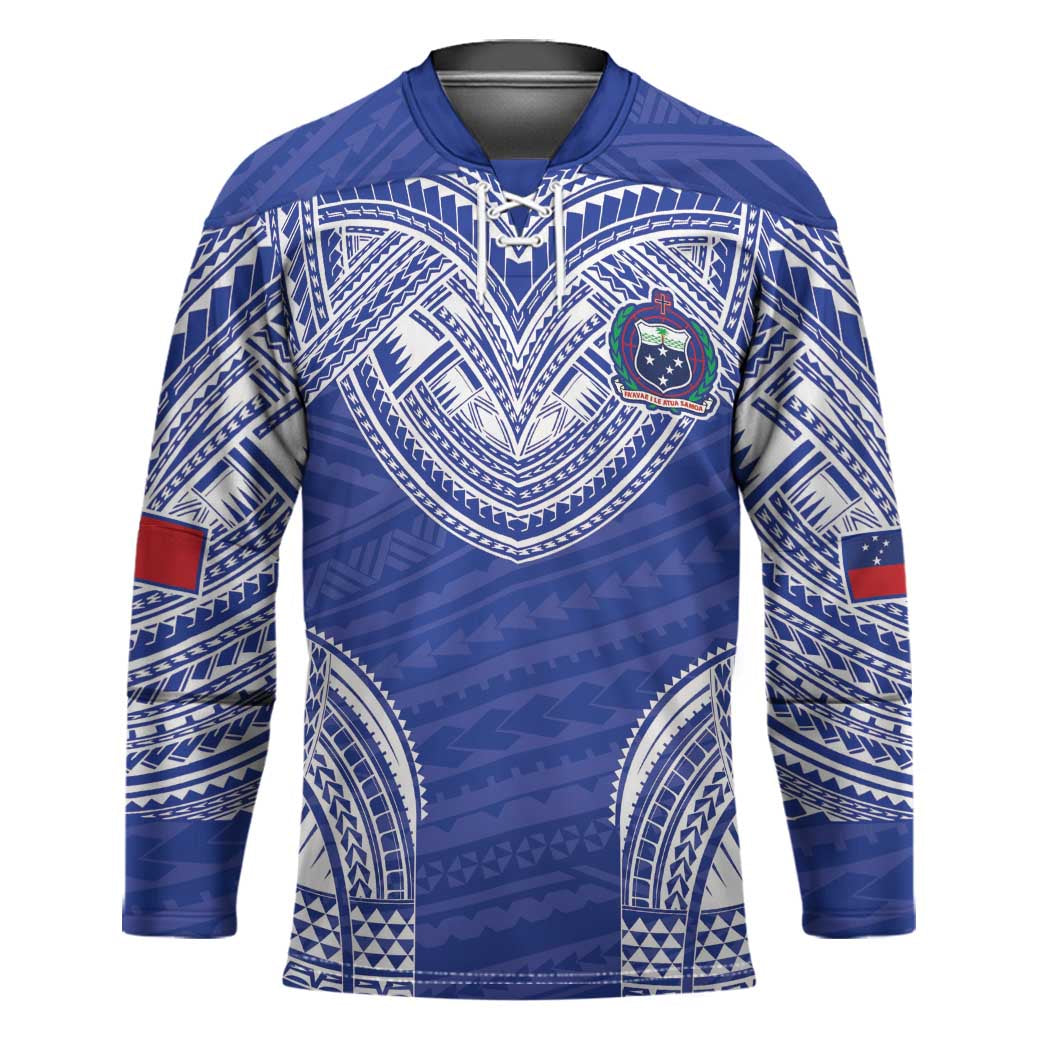 Manu Samoa Pacific Samoa Rugby Custom Hockey Jersey Polynesian Pattern - Polynesian Pride