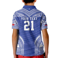 Manu Samoa Pacific Samoa Rugby Custom Kid Polo Shirt Polynesian Pattern