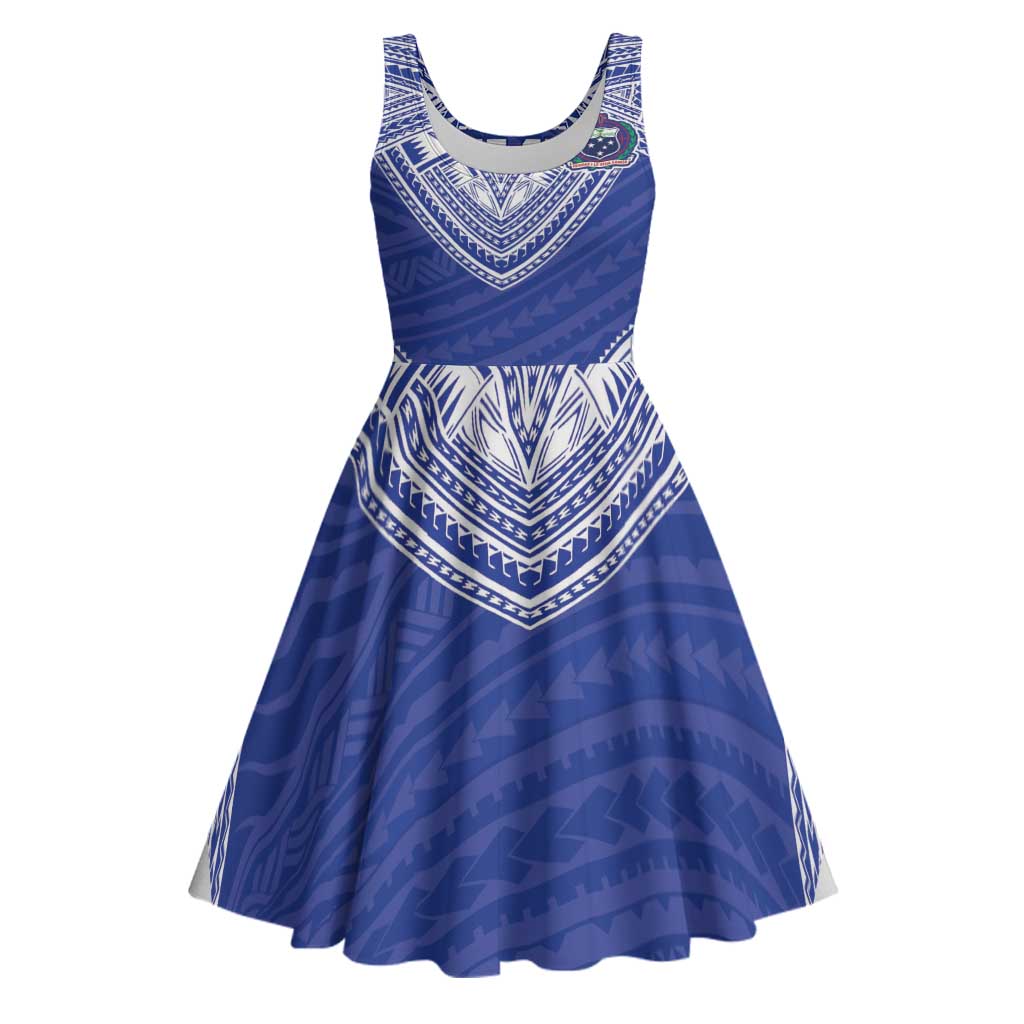 Manu Samoa Pacific Samoa Rugby Custom Midi Dress Polynesian Pattern - Polynesian Pride