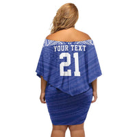 Manu Samoa Pacific Samoa Rugby Custom Off Shoulder Short Dress Polynesian Pattern