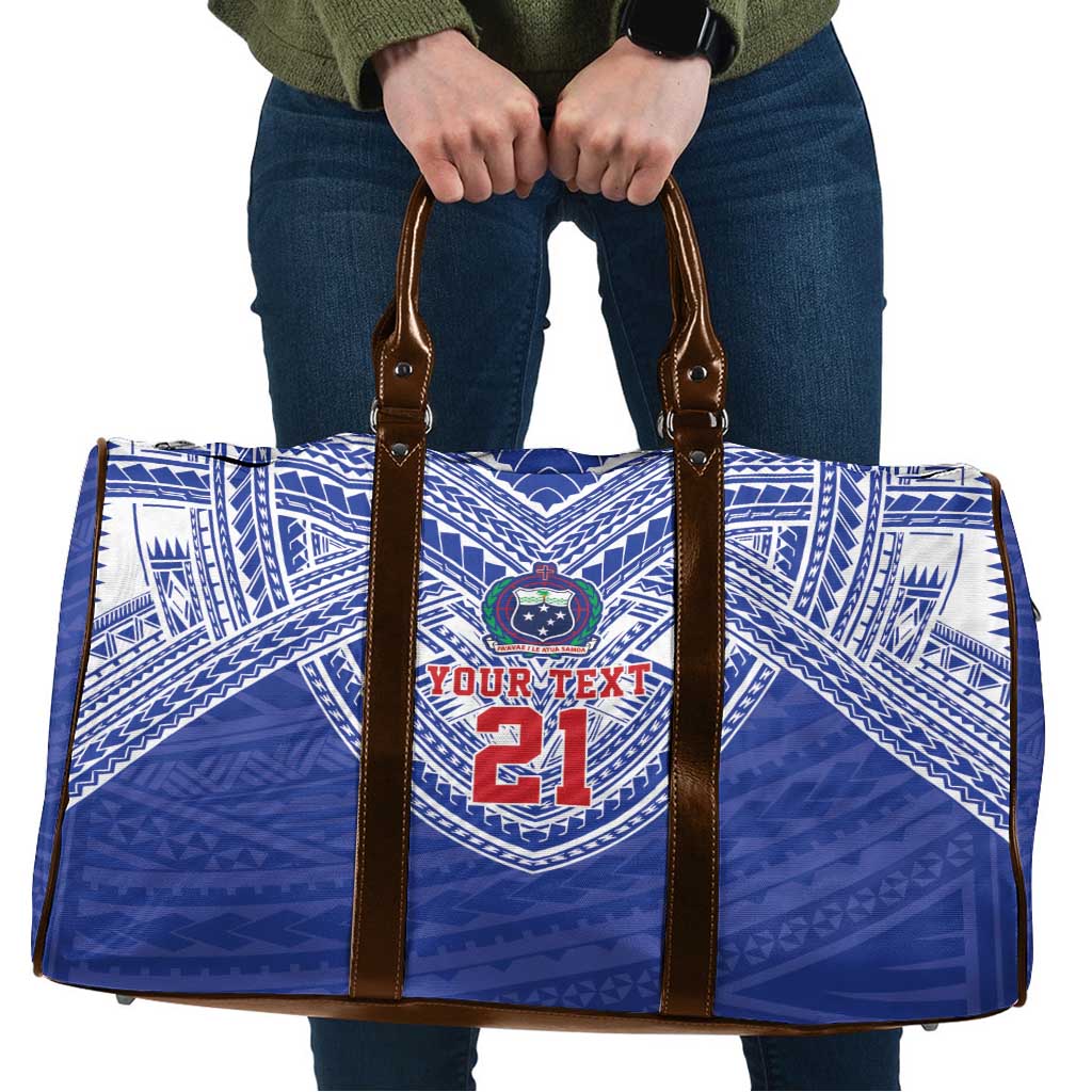 Manu Samoa Pacific Samoa Rugby Custom Travel Bag Polynesian Pattern - Polynesian Pride