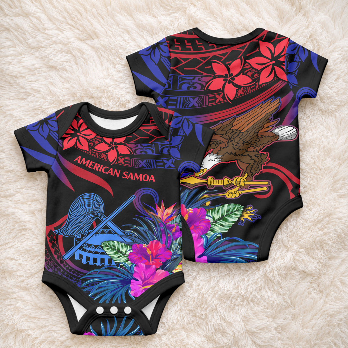 American Samoa Baby Onesie Manu'a Cession Day Polynesian Tribal LT9 - Polynesian Pride