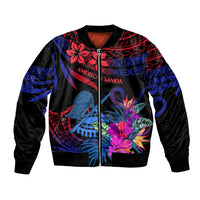 American Samoa Bomber Jacket Manu'a Cession Day Polynesian Tribal LT9 Unisex Gradient Blue - Polynesian Pride