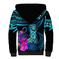 Polynesian Guam Sherpa Hoodie With Latte Stone Happy Liberation Day LT9 - Polynesian Pride