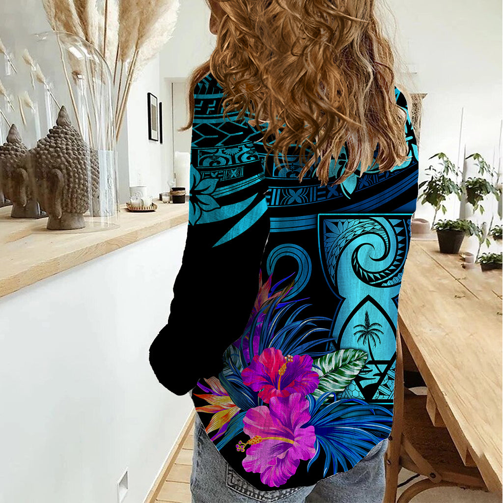 Polynesian Guam Women Casual Shirt With Latte Stone Happy Liberation Day LT9 - Polynesian Pride