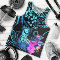 Custom Polynesian Guam Men Tank Top With Latte Stone Happy Liberation Day LT9 Blue - Polynesian Pride