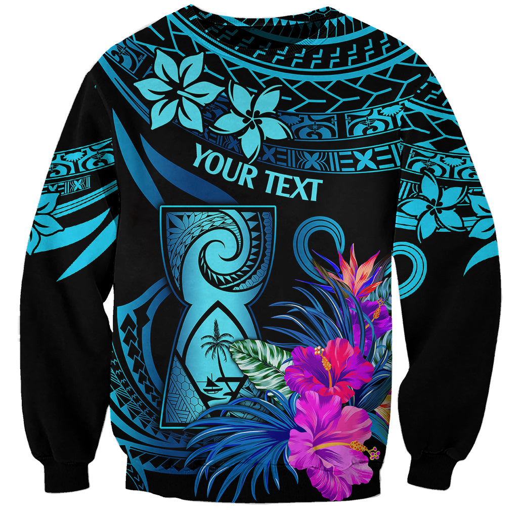Custom Polynesian Guam Sweatshirt With Latte Stone Happy Liberation Day LT9 Unisex Blue - Polynesian Pride