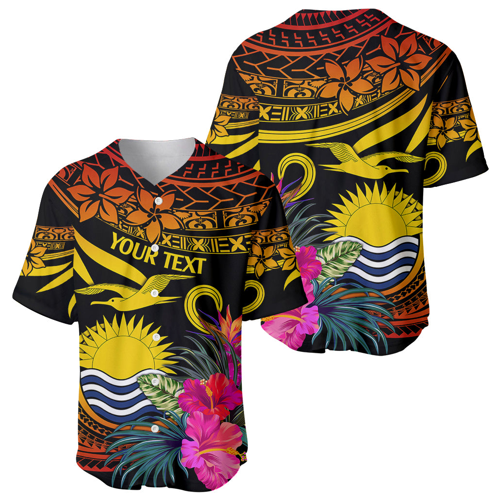 Custom Polynesian Kiribati Independence Day Baseball Jersey Kiribati Emblem with Hibiscus Pacific Beauty LT9 - Polynesian Pride