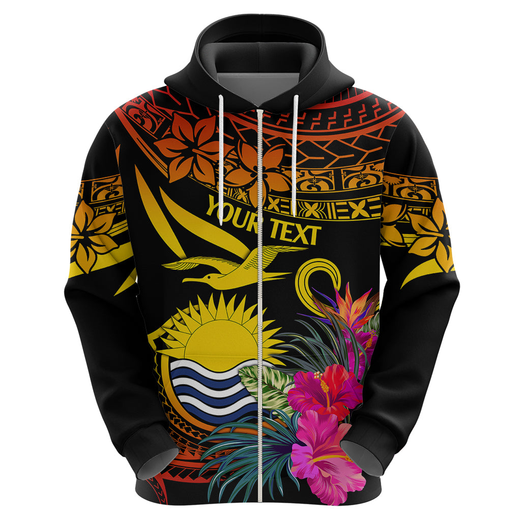Custom Polynesian Kiribati Independence Day Hoodie Kiribati Emblem with Hibiscus Pacific Beauty LT9 - Polynesian Pride