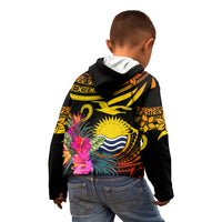 Custom Polynesian Kiribati Independence Day Kid Hoodie Kiribati Emblem with Hibiscus Pacific Beauty LT9 - Polynesian Pride