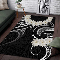 White Sunday Tokelau Gardenia Thunbergia Area Rug Fakamalo Atu Kia Te Koutou Uma LT9 Black - Polynesian Pride