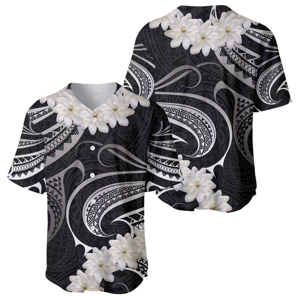 White Sunday Tokelau Gardenia Thunbergia Baseball Jersey Fakamalo Atu Kia Te Koutou Uma LT9 - Polynesian Pride