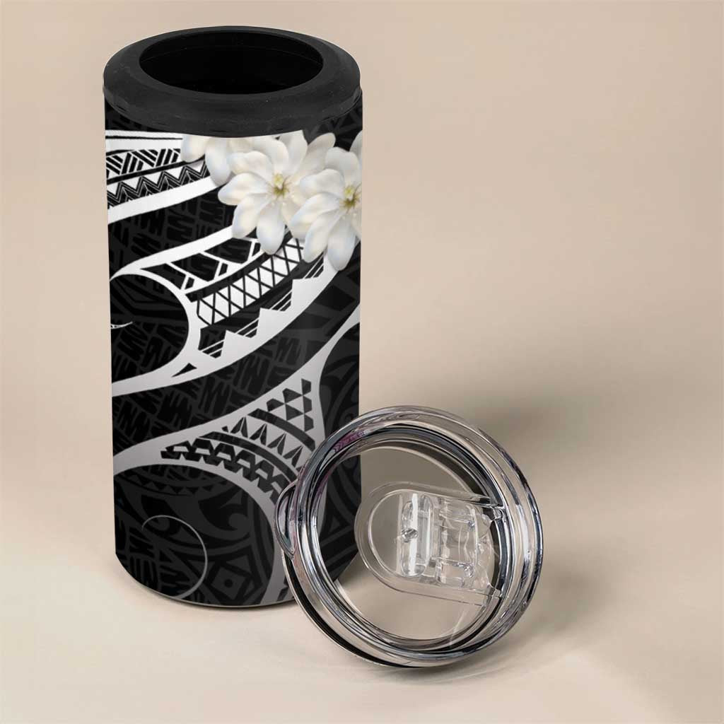 White Sunday Tokelau Gardenia Thunbergia 4 in 1 Can Cooler Tumbler Fakamalo Atu Kia Te Koutou Uma LT9 - Polynesian Pride