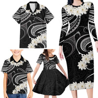White Sunday Tokelau Gardenia Thunbergia Family Matching Long Sleeve Bodycon Dress and Hawaiian Shirt Fakamalo Atu Kia Te Koutou Uma LT9 - Polynesian Pride
