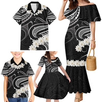 White Sunday Tokelau Gardenia Thunbergia Family Matching Mermaid Dress and Hawaiian Shirt Fakamalo Atu Kia Te Koutou Uma LT9 - Polynesian Pride