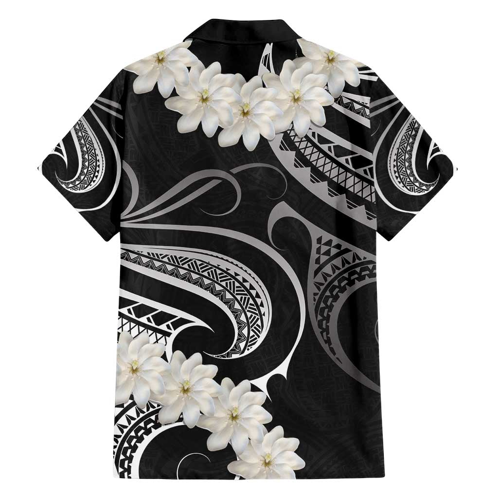 White Sunday Tokelau Gardenia Thunbergia Family Matching Off Shoulder Maxi Dress and Hawaiian Shirt Fakamalo Atu Kia Te Koutou Uma LT9 - Polynesian Pride