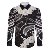 White Sunday Tokelau Gardenia Thunbergia Family Matching Off Shoulder Short Dress and Hawaiian Shirt Fakamalo Atu Kia Te Koutou Uma LT9 Dad's Shirt - Long Sleeve Black - Polynesian Pride