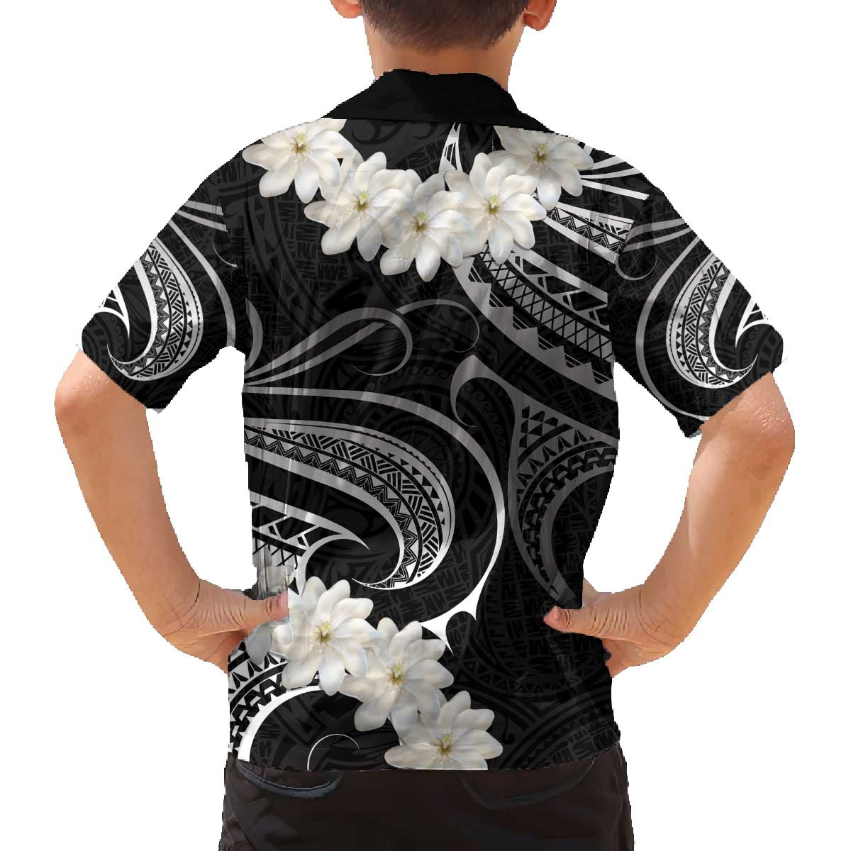 White Sunday Tokelau Gardenia Thunbergia Family Matching Puletasi and Hawaiian Shirt Fakamalo Atu Kia Te Koutou Uma LT9 - Polynesian Pride