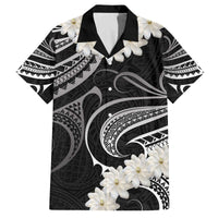 White Sunday Tokelau Gardenia Thunbergia Family Matching Puletasi and Hawaiian Shirt Fakamalo Atu Kia Te Koutou Uma LT9 Dad's Shirt - Short Sleeve Black - Polynesian Pride