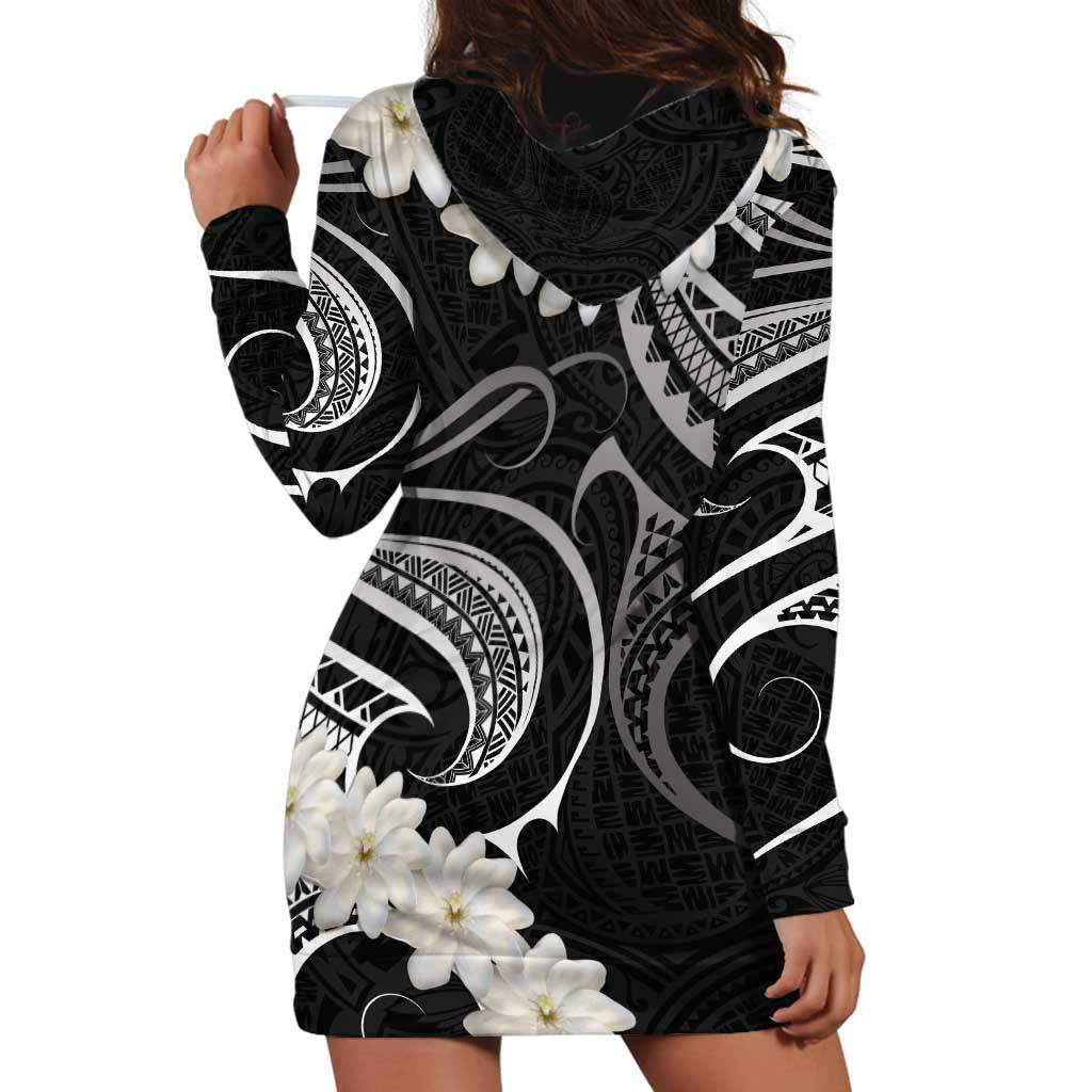 White Sunday Tokelau Gardenia Thunbergia Hoodie Dress Fakamalo Atu Kia Te Koutou Uma LT9 - Polynesian Pride