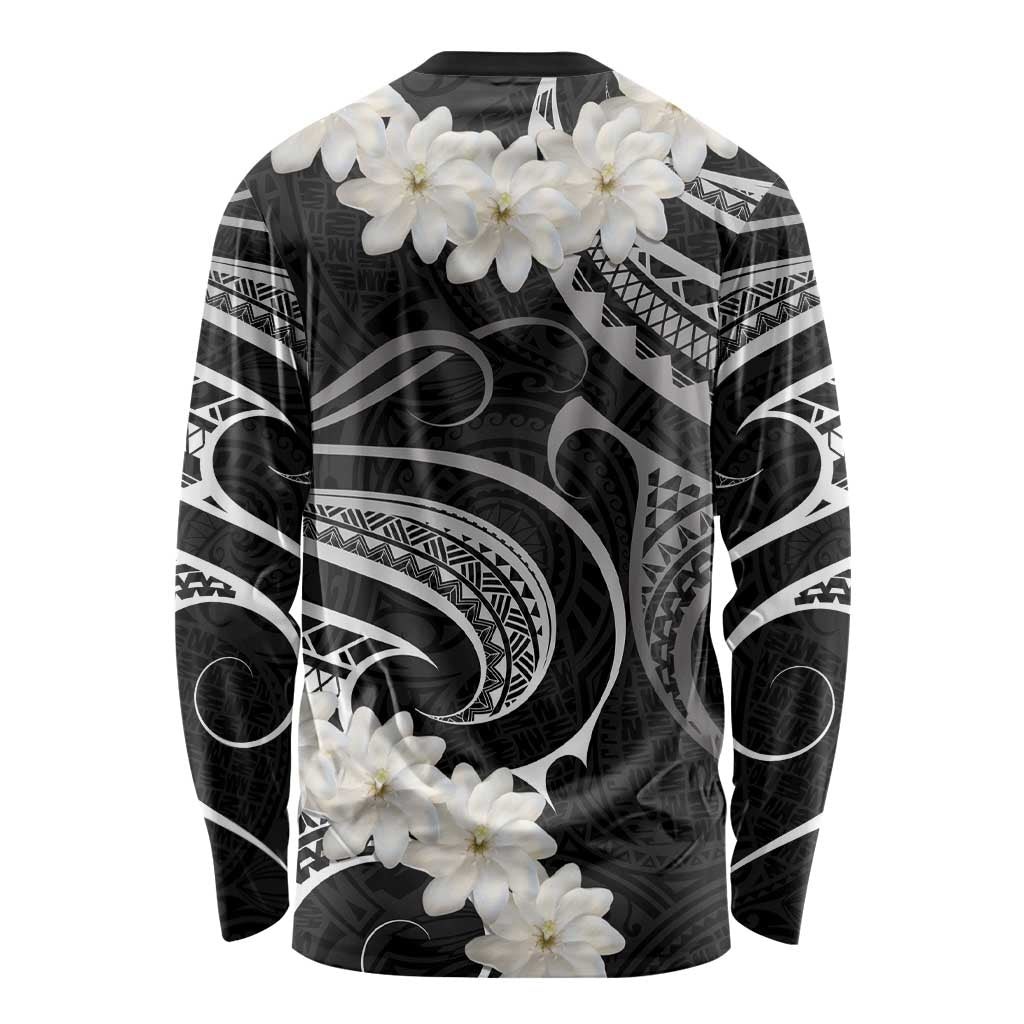 White Sunday Tokelau Gardenia Thunbergia Long Sleeve Shirt Fakamalo Atu Kia Te Koutou Uma LT9 - Polynesian Pride