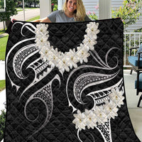 White Sunday Tokelau Gardenia Thunbergia Quilt Fakamalo Atu Kia Te Koutou Uma LT9 Black - Polynesian Pride