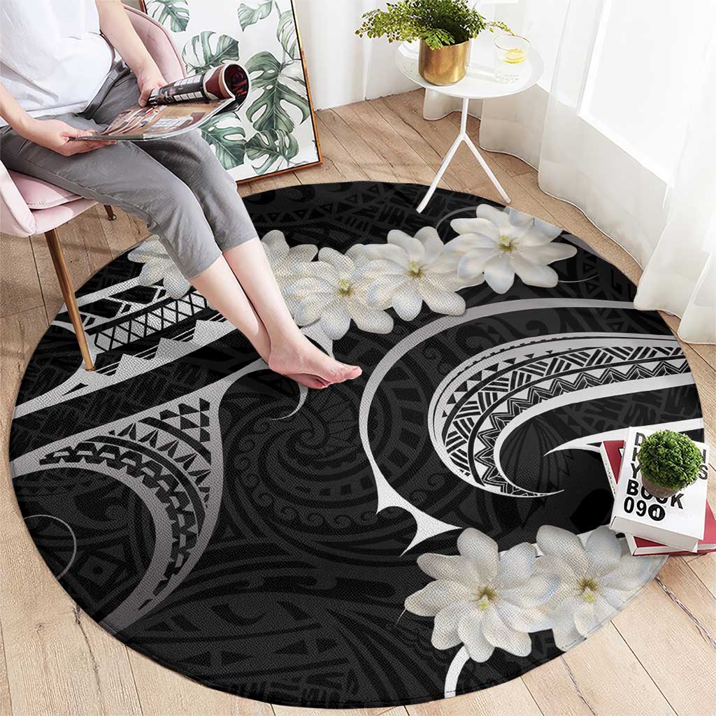 White Sunday Tokelau Gardenia Thunbergia Round Carpet Fakamalo Atu Kia Te Koutou Uma LT9 - Polynesian Pride