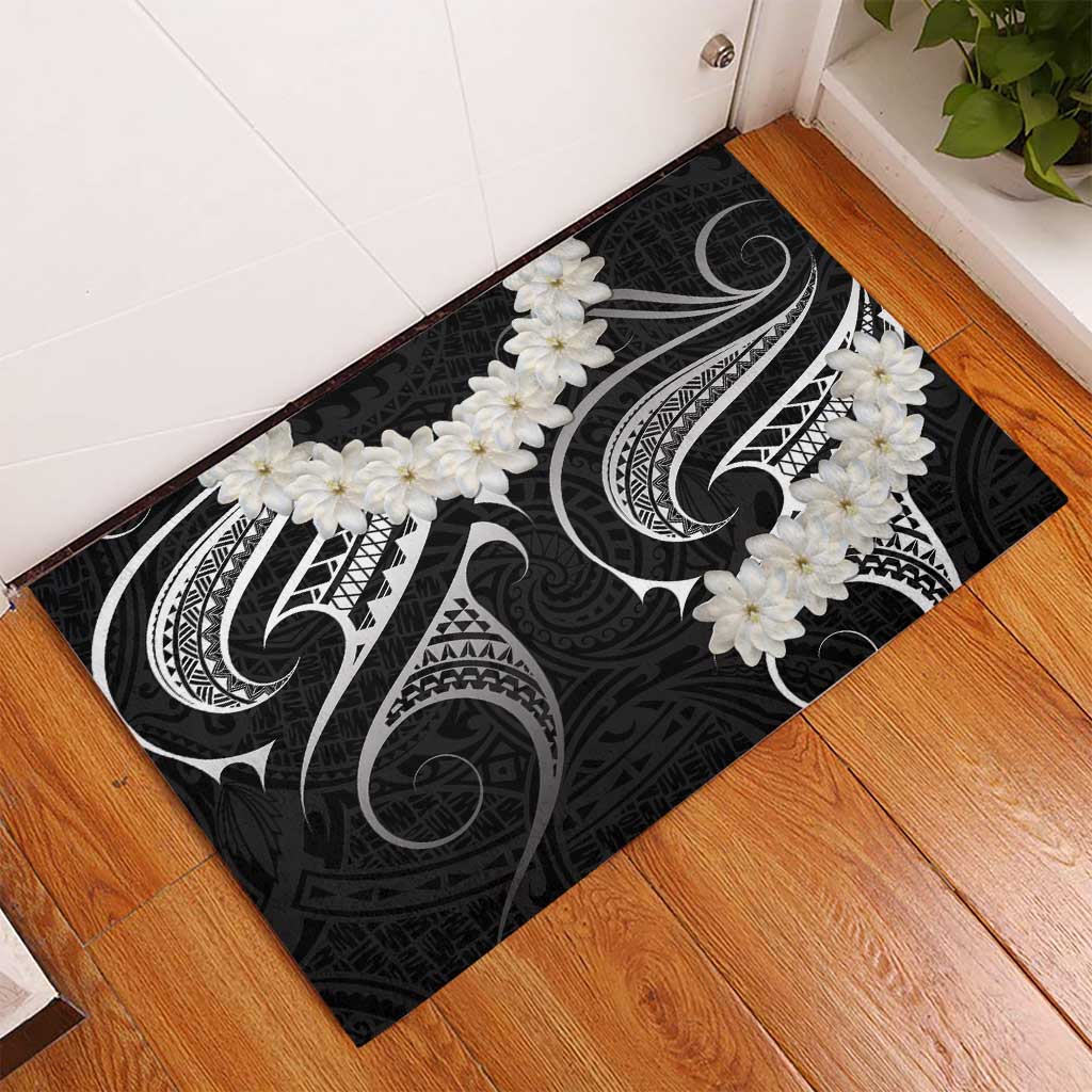White Sunday Tokelau Gardenia Thunbergia Rubber Doormat Fakamalo Atu Kia Te Koutou Uma LT9 - Polynesian Pride