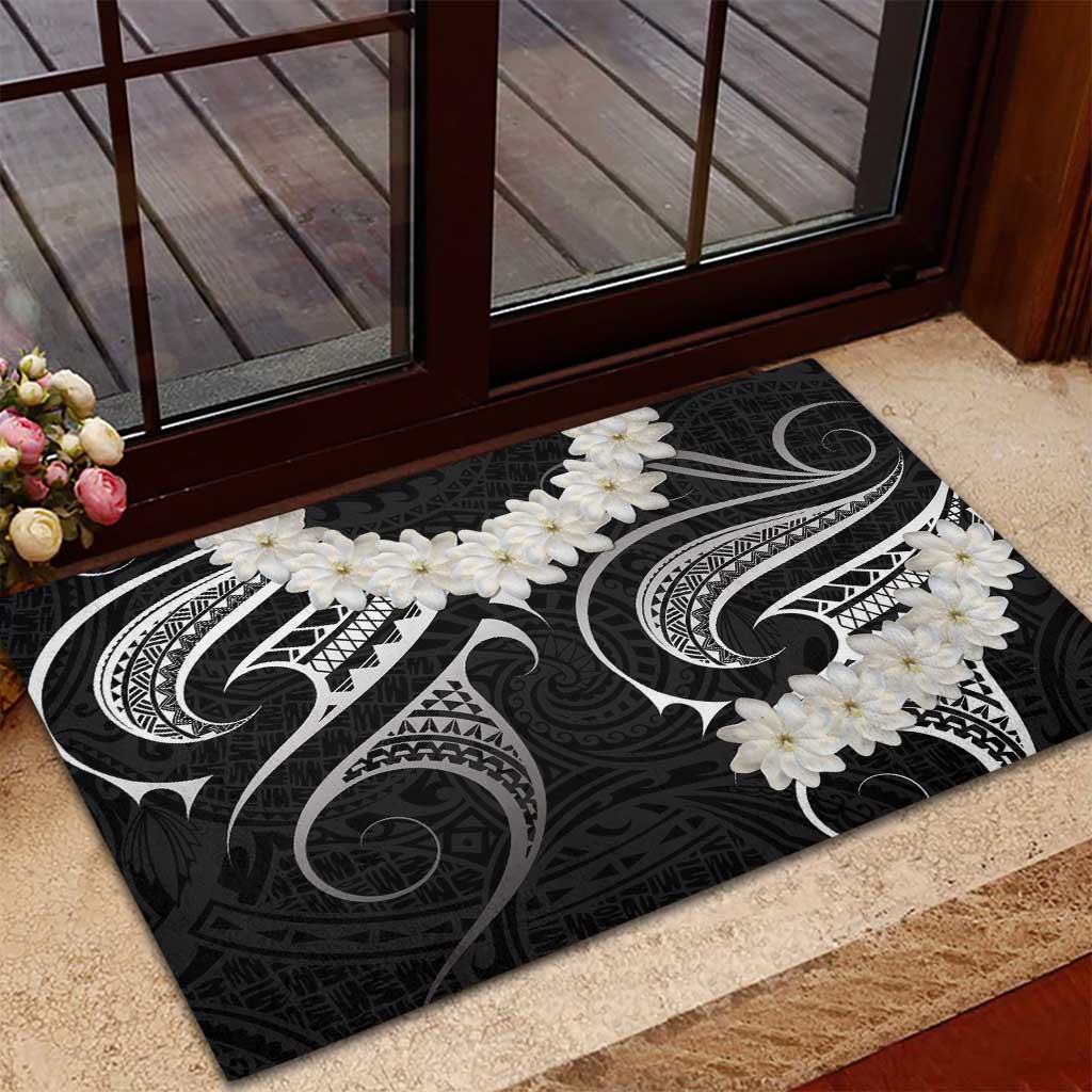 White Sunday Tokelau Gardenia Thunbergia Rubber Doormat Fakamalo Atu Kia Te Koutou Uma LT9 - Polynesian Pride