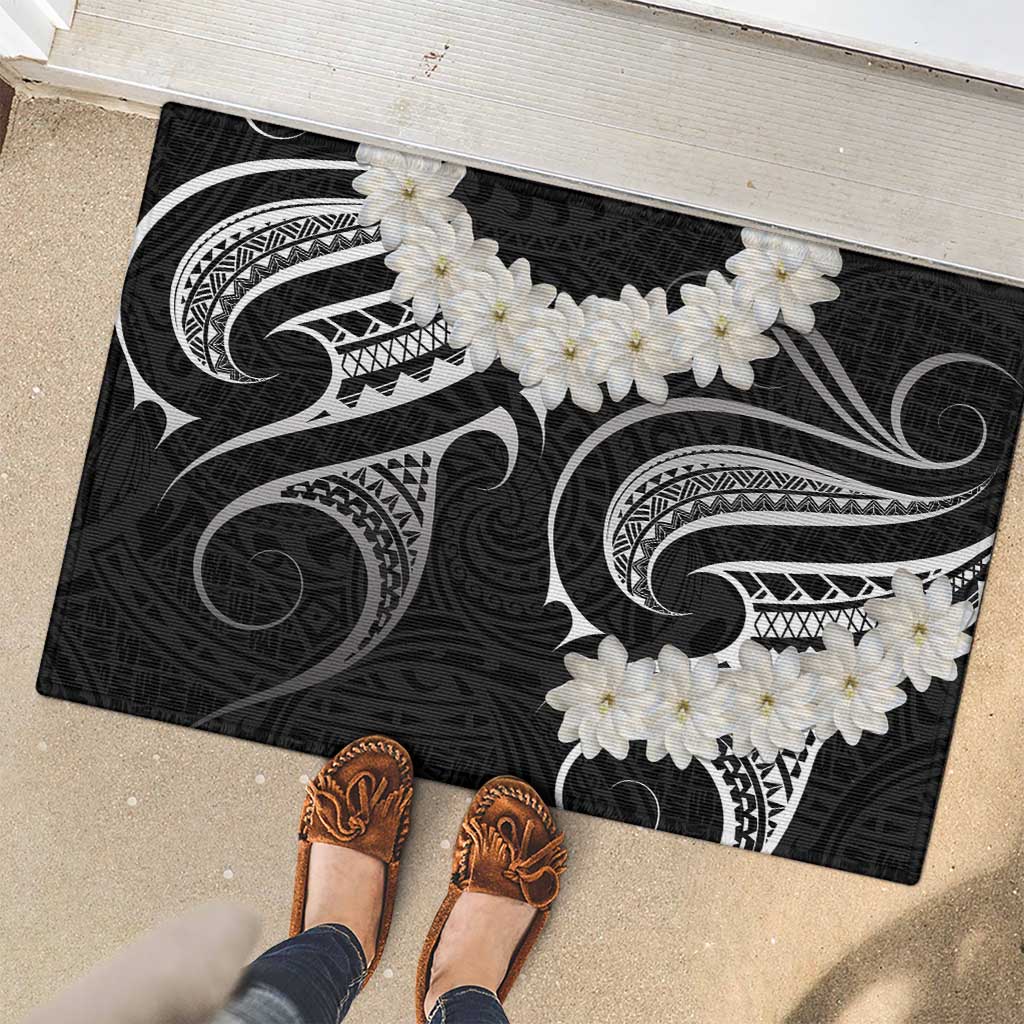 White Sunday Tokelau Gardenia Thunbergia Rubber Doormat Fakamalo Atu Kia Te Koutou Uma LT9 - Polynesian Pride