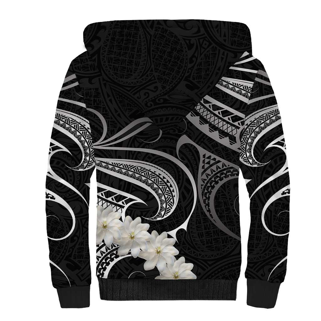 White Sunday Tokelau Gardenia Thunbergia Sherpa Hoodie Fakamalo Atu Kia Te Koutou Uma LT9 - Polynesian Pride