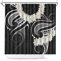 White Sunday Tokelau Gardenia Thunbergia Shower Curtain Fakamalo Atu Kia Te Koutou Uma LT9 Black - Polynesian Pride