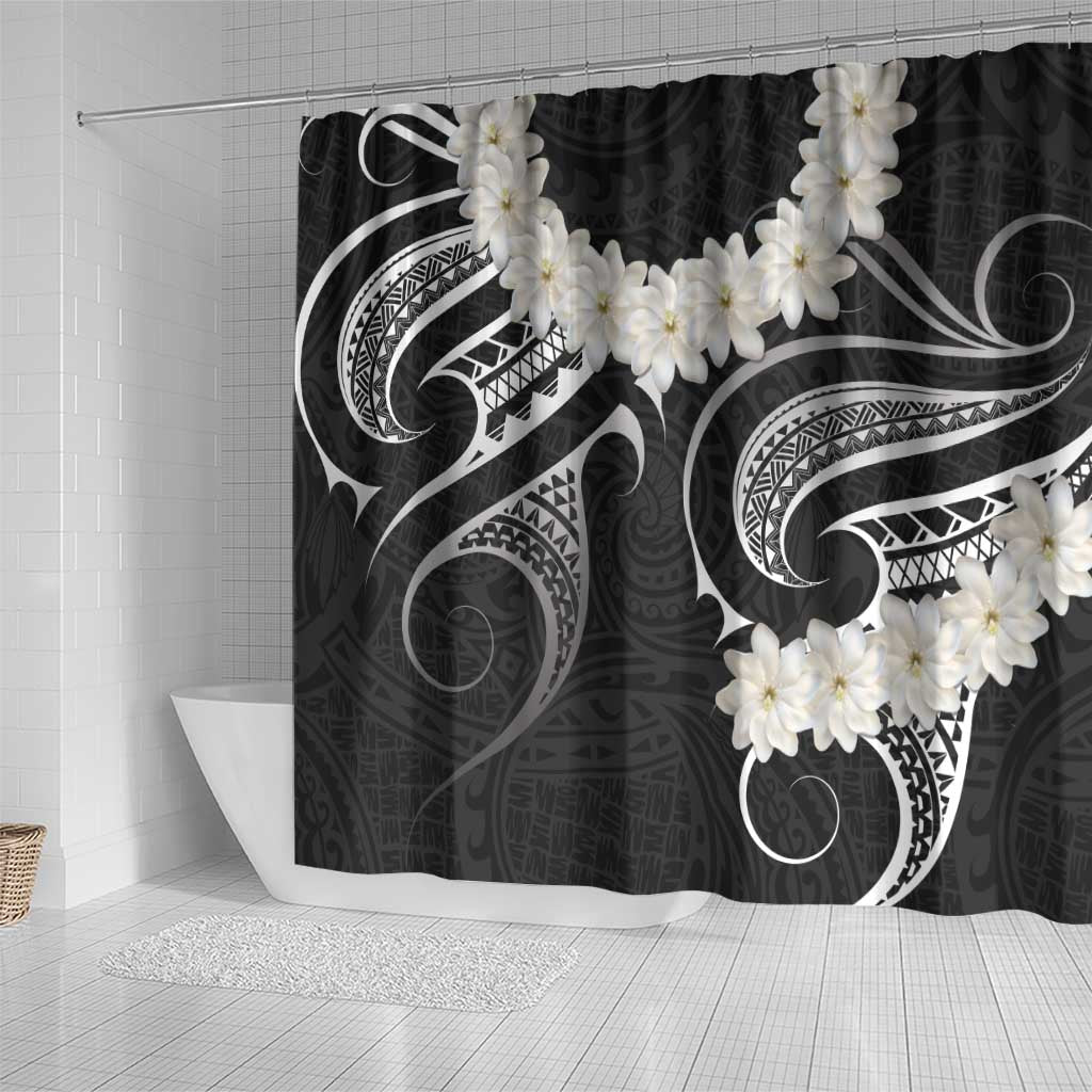 White Sunday Tokelau Gardenia Thunbergia Shower Curtain Fakamalo Atu Kia Te Koutou Uma LT9 - Polynesian Pride