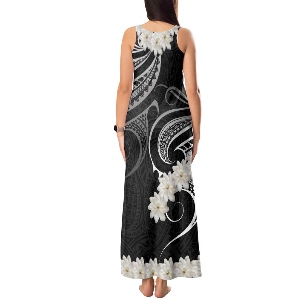 White Sunday Tokelau Gardenia Thunbergia Tank Maxi Dress Fakamalo Atu Kia Te Koutou Uma LT9 - Polynesian Pride